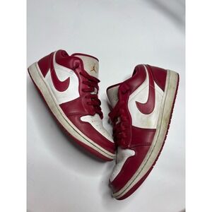 Air Jordan 1 Low Cardinal Red Men's Size 11.5 Pre-Owned Sneakers 553558-607